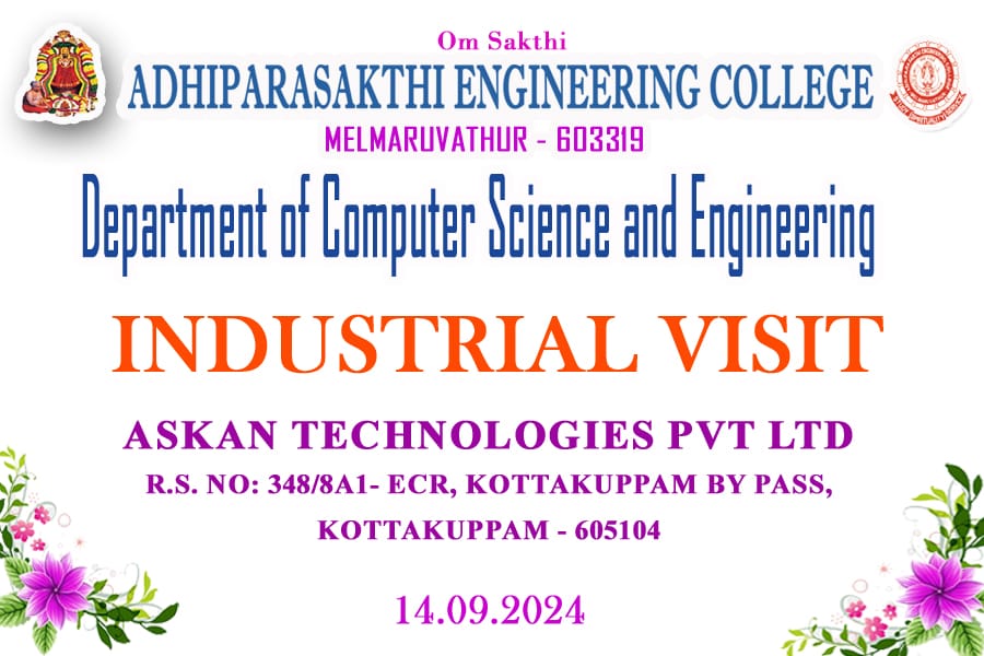college invitation banner displayed prominently for the industrial visit to Askan Technologies.